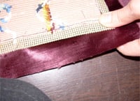 Cut the fabric to size.